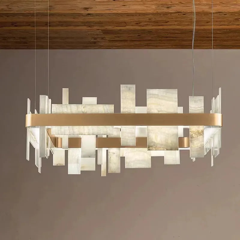 Lustre design LED moderne luxe marbre concepteur décoration