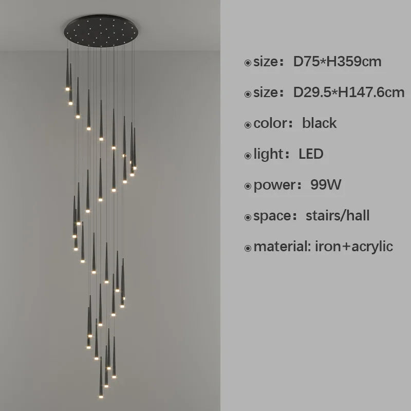 lustre moderne à led pour décoration d'intérieur haut de gamme - vue 9 sur 22
