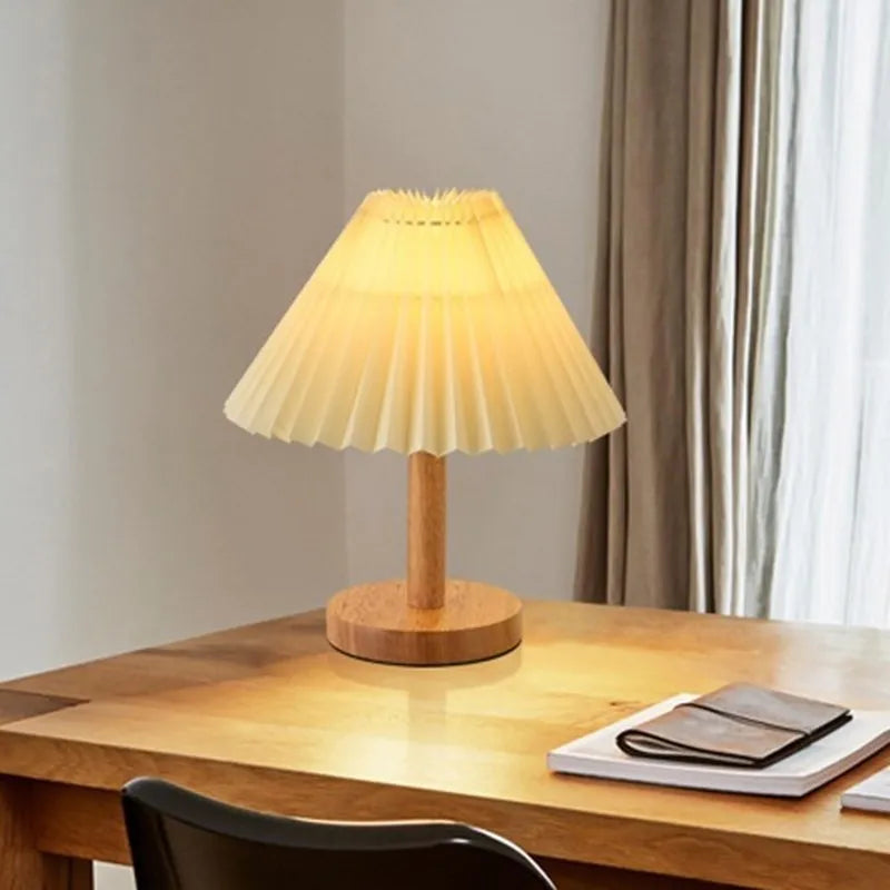 Lampe de Table en bois nordique minimaliste LED