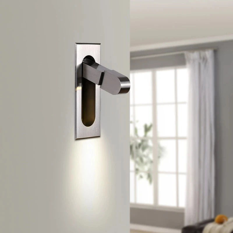 3W Embedded LED Wall Lamp 350 Rotation Adjustable Bedside Hotel Headboard Reading Light Bedroom Foldable Decor Sconce AC85-265V - vue 3 sur 13