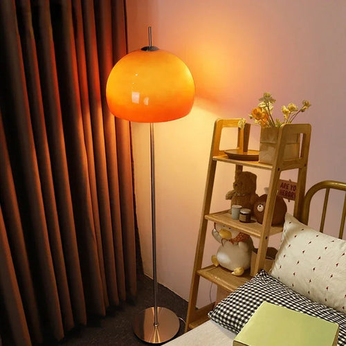 Lampe de Table rétro Vintage en verre champignon Orange - vue 3 sur 8