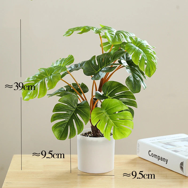 plante artificielle en pot bambou monstera pour décor bureau et maison - vue 11 sur 14