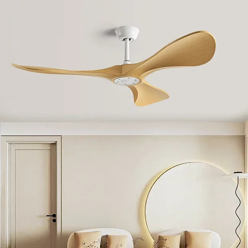 ventilateur de plafond moderne à trois pales avec lumière et télécommande - vue 3 sur 11
