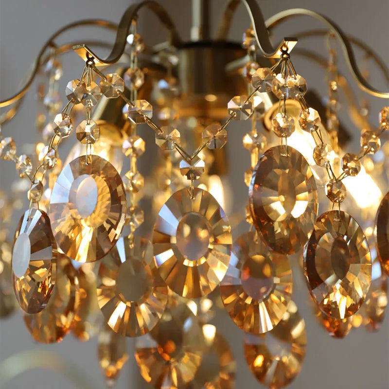 lustre en cristal de luxe pour décoration rétro élégante - vue 5 sur 8