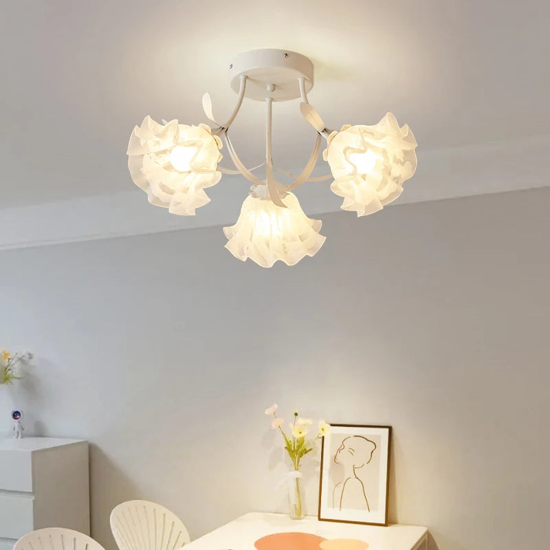 plafonnier floral nordique design romantique pour un décor élégant - vue 4 sur 24