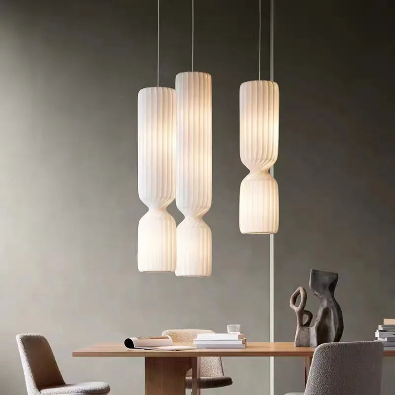 Lampadaire plissé nordique wabi sabi lampe en tissu blanc pour salon chambre Loft décor LED coin longue bande lumière sur pied - vue 3 sur 13