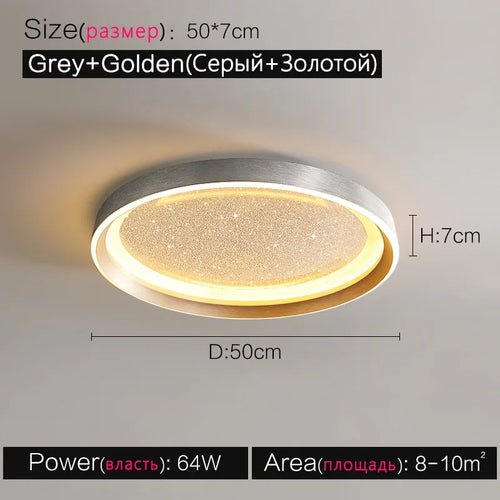 Modern Lights Round Ceiling Lamp Starry Sky Bedroom Lustre Simple Balcony Lampara Porch Creative Personality Room Chandeliers - vue 9 sur 9