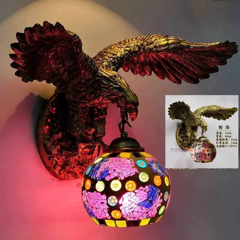applique murale eagle décoration rétro bohème lumineuse artistique - vue 10 sur 18