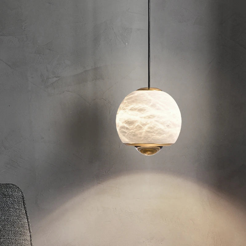 suspension LED en marbre naturel espagnol idéale pour bar et restaurant