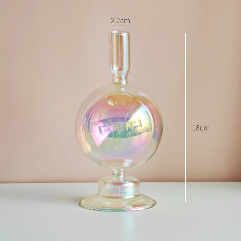 bougeoir en verre décoration nordique pour mariage et fleurs - vue 15 sur 22
