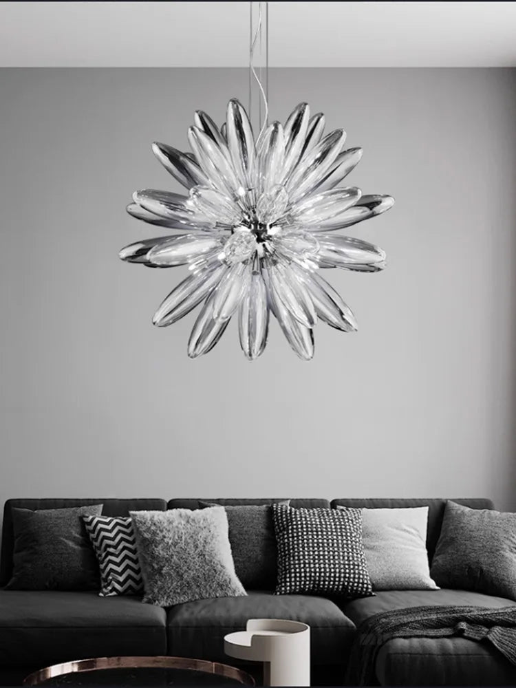 lustre en verre à grand globe avec quincaillerie élégante - vue 3 sur 12