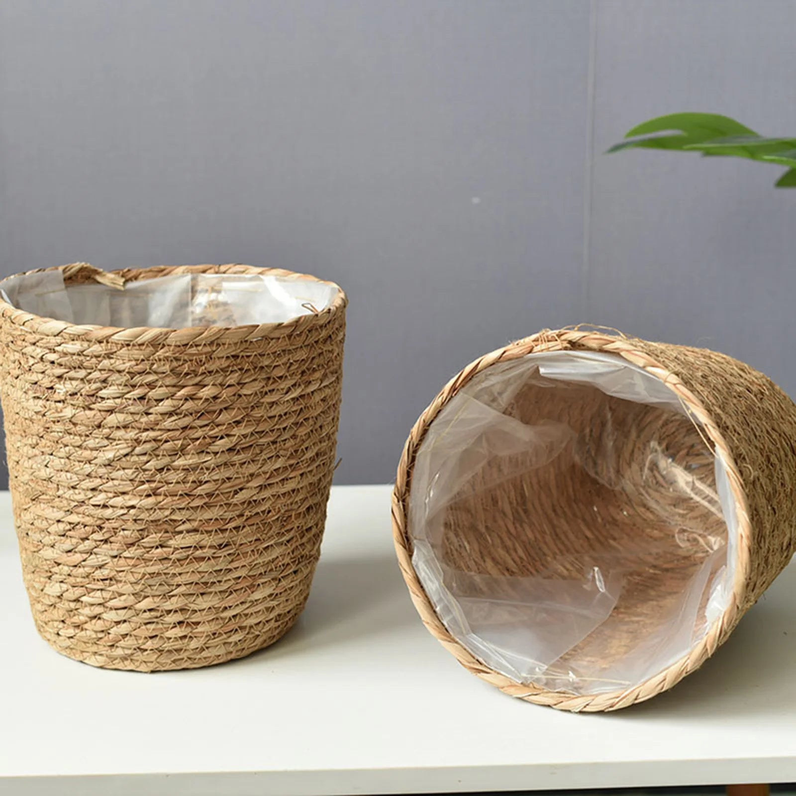 doublures en rotin pour paniers à plantes et décoration jardin - vue 3 sur 12
