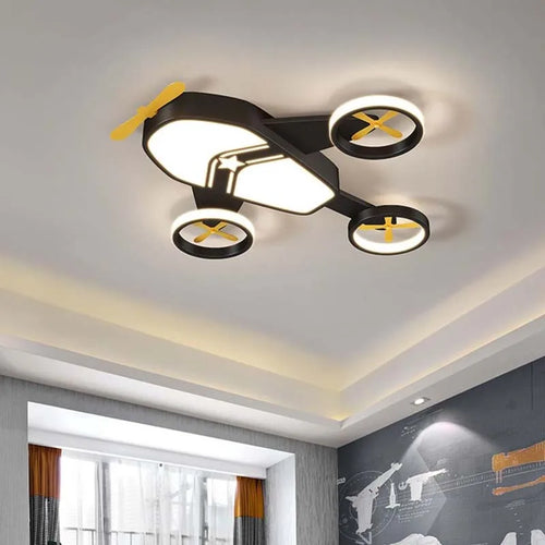plafonnier avion lumineux pour chambre d'enfant garçon - vue 3 sur 7