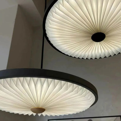 lustre moderne rond à suspension haute qualité plissé led - vue 5 sur 8