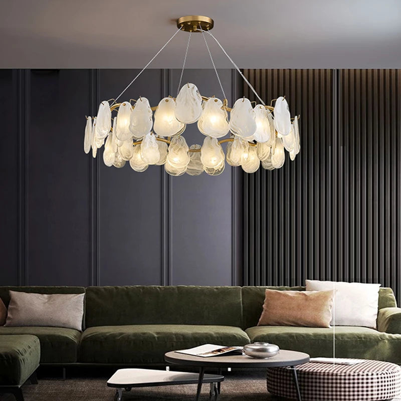 lustre suspendu en verre design nuage créatif moderne - vue 4 sur 18