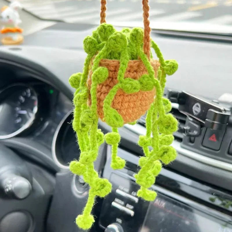 Ornements de Voiture Crochet Plante Suspendue Pendentif Rétroviseur Voiture Suspendu Ornement Mignon Tissés Plante Pendentif de Voiture Rétroviseur Ornements de Voiture Crochet Plante Suspendue Pendentif Rétroviseur Voiture Suspendu Ornement Mignon Tissés Plante Pendentif de Voiture Rétroviseur