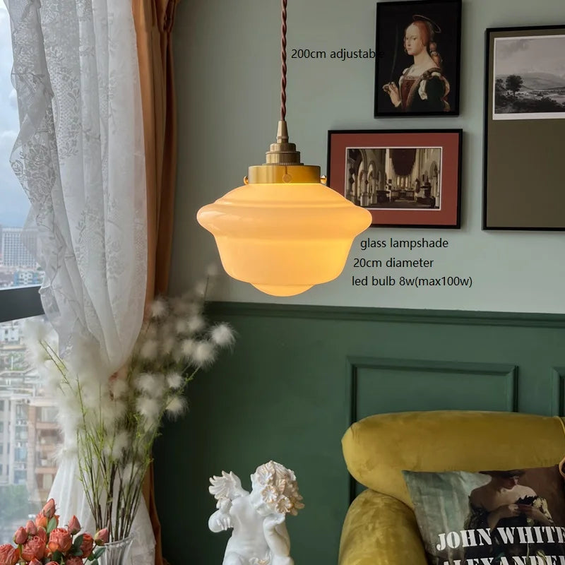 iwhd suspension led en verre et cuivre style nordique moderne - vue 27 sur 28