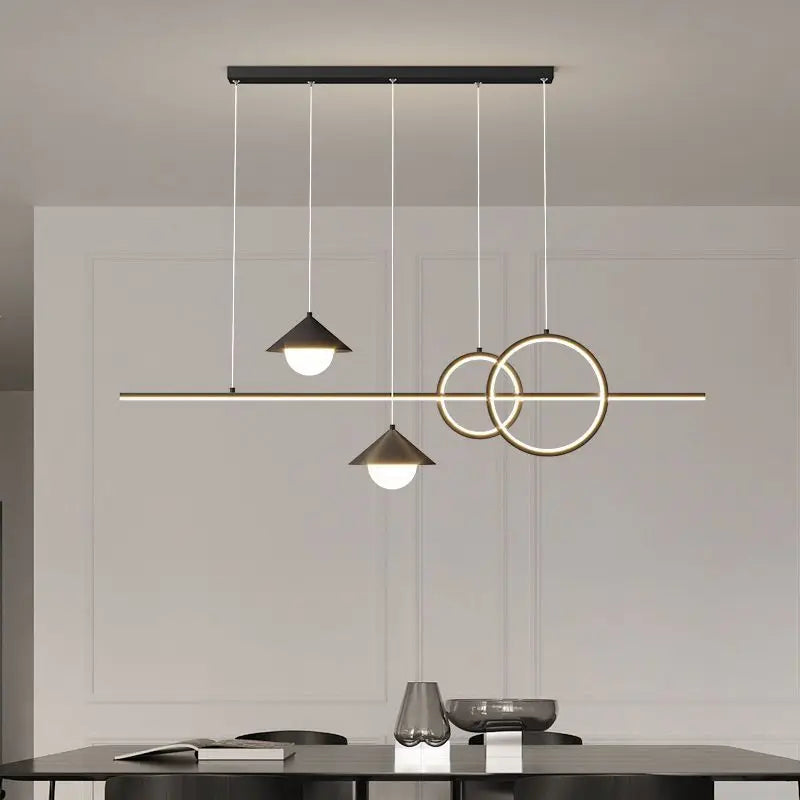 SANDYHA lustres de luxe modernes longue bande Led lampe créative décor intérieur salle à manger salon Table luminaires suspendus