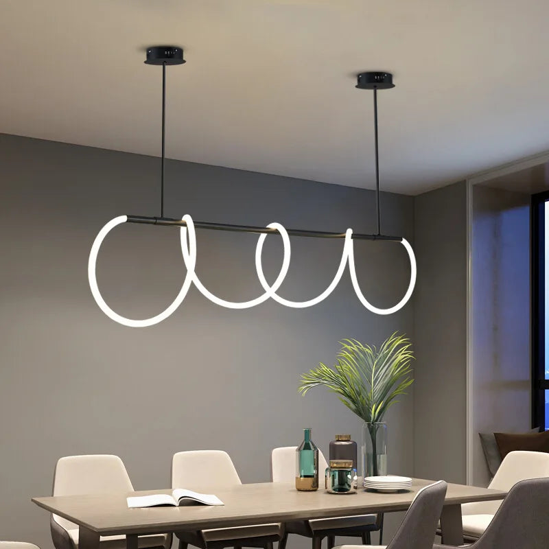 lustre moderne à long tuyau pour décoration intérieure élégante - vue 2 sur 25