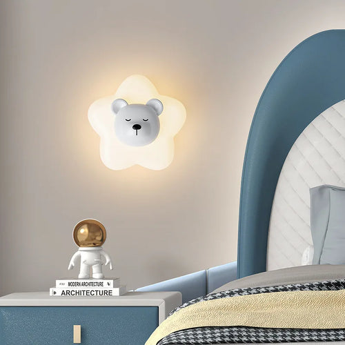 applique murale led étoile lune ours lapin minimaliste moderne