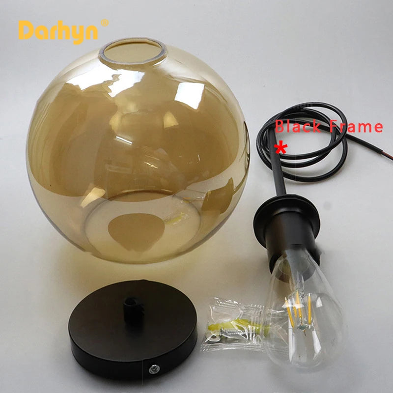 lampe suspendue en verre design moderne pour loft - vue 6 sur 12