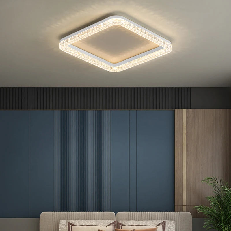 lustre led anneau plafonnier décoration maison luminaire - vue 3 sur 10