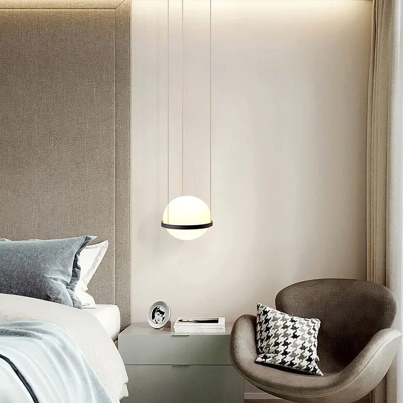 suspension style industriel avec petite plante verte - vue 3 sur 17