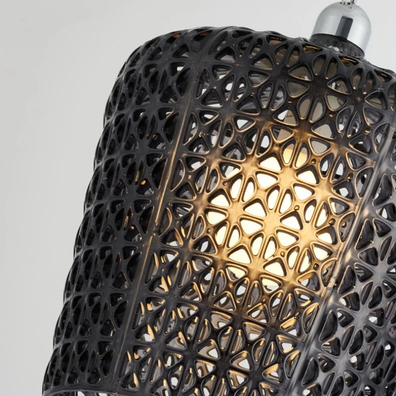 lustre italien moderne creux décoratif avec lumières led acryliques - vue 6 sur 16