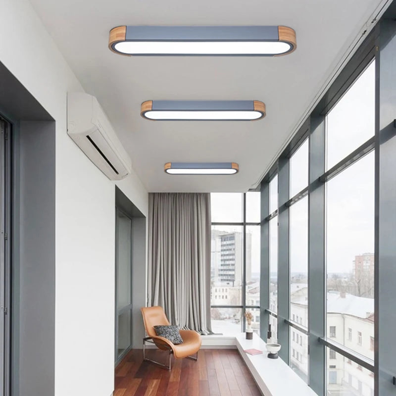 plafonnier led dimmable en bois pour divers espaces