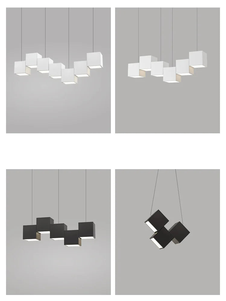 Lampes suspensions salle manger minimalistes modernes bureau géométriques créatives styliste - vue 6 sur 14