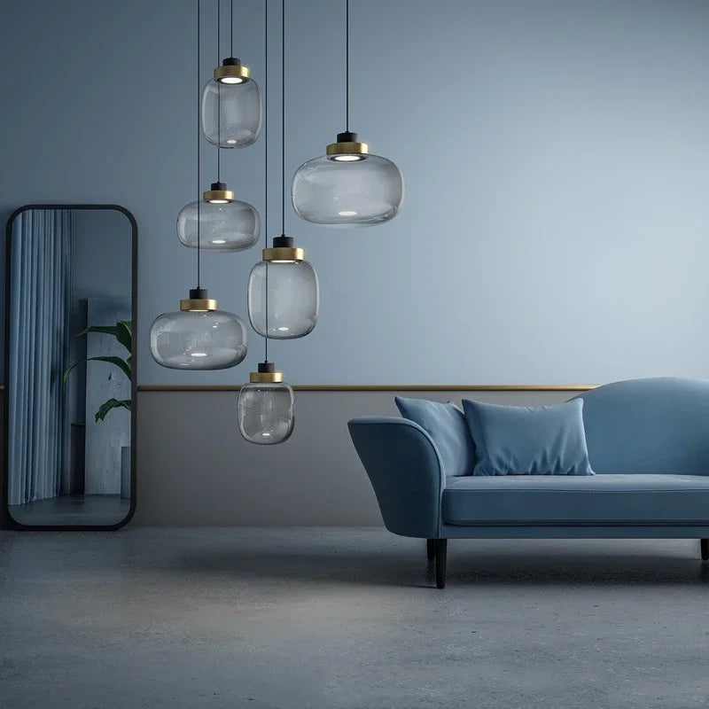 suspension en verre fumé pour décoration moderne et élégante