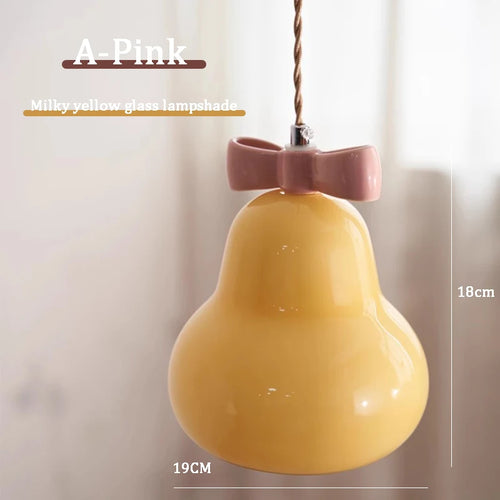 suspension en verre avec nœud rose pour chambre enfant - vue 14 sur 13