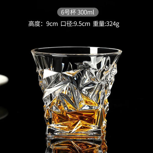 Verres cristal relief whisky vin biere pour table