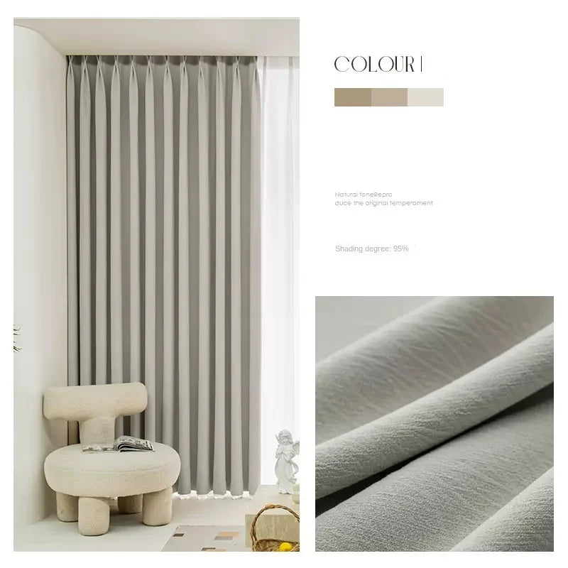 Rideau occultant style minimaliste plissé pour salon chambre - vue 9 sur 16