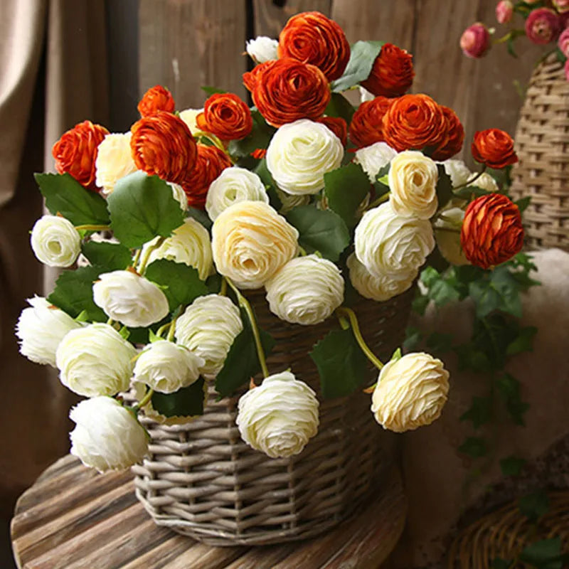 Fleurs Artificielles LESING Avec Vase - Roses En Soie Pour Décoration Maison/Mariage/Bureau