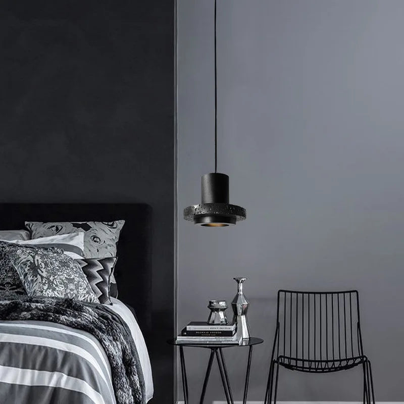 Suspension De Style Industriel Rétro Trou Noir Pierre LED Pendel Art Nordique Design Lustre pour Bar Salle À Manger Chambre - vue 4 sur 19