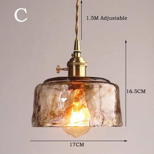 lustre en verre rétro nordique pour café et restaurant - vue 8 sur 10