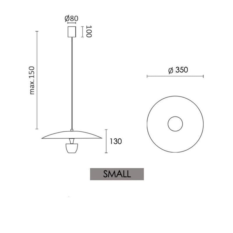 pendant light LED design with lampshade rounded nordic Fuji