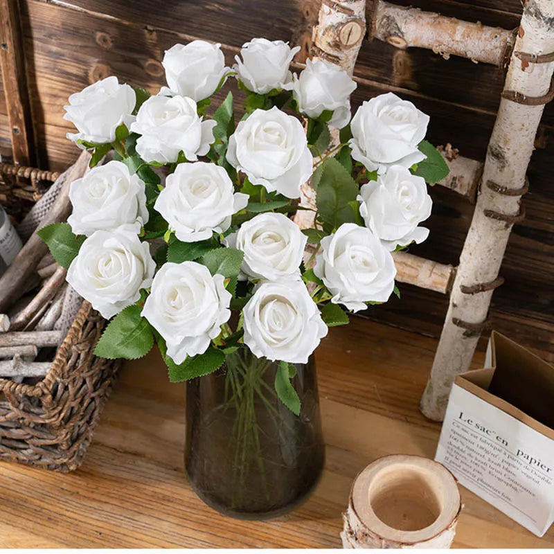 bouquet de fleurs artificielles en soie pour mariage et décoration - vue 7 sur 16