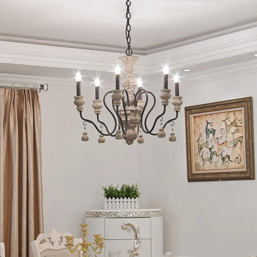 Style américain Rural rétro Style français lustre nostalgique salon chambre lampe fer Art Style européen lampes suspendues