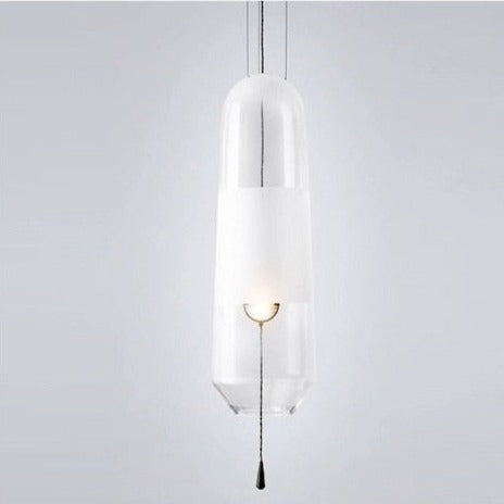 Suspension design LED avec abat-jour en verre Favia