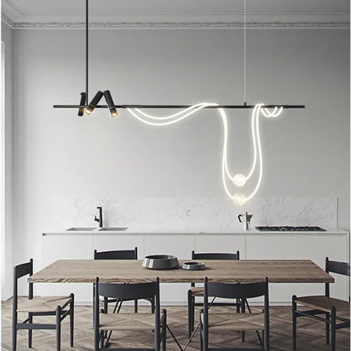 lustre led moderne design lampes suspendues décor éclairage - vue 3 sur 14