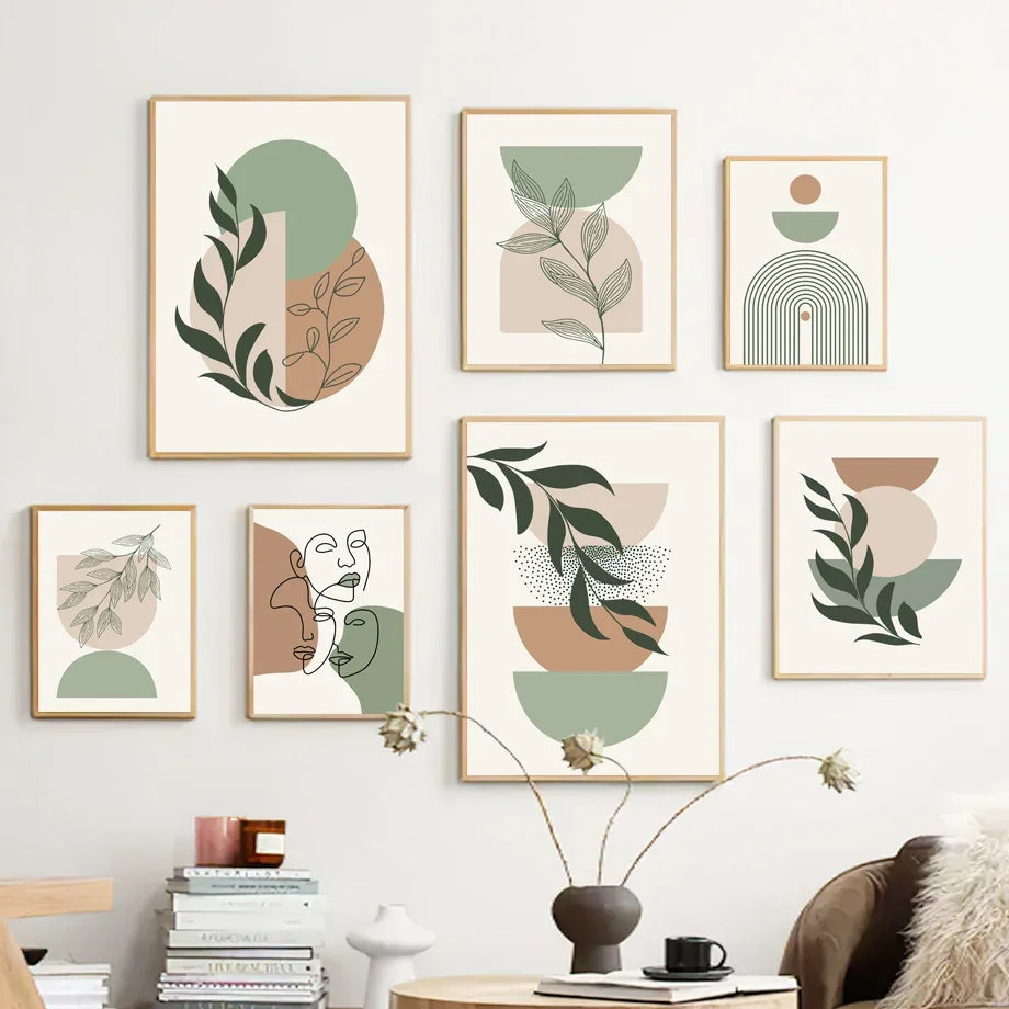 Tableau géométrique minimaliste art mural abstrait décoration moderne
