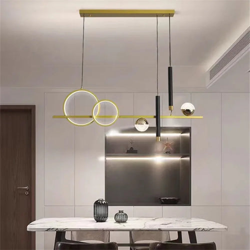 lustre linéaire nordique éclairage esthétique pour décoration intérieure - vue 3 sur 8