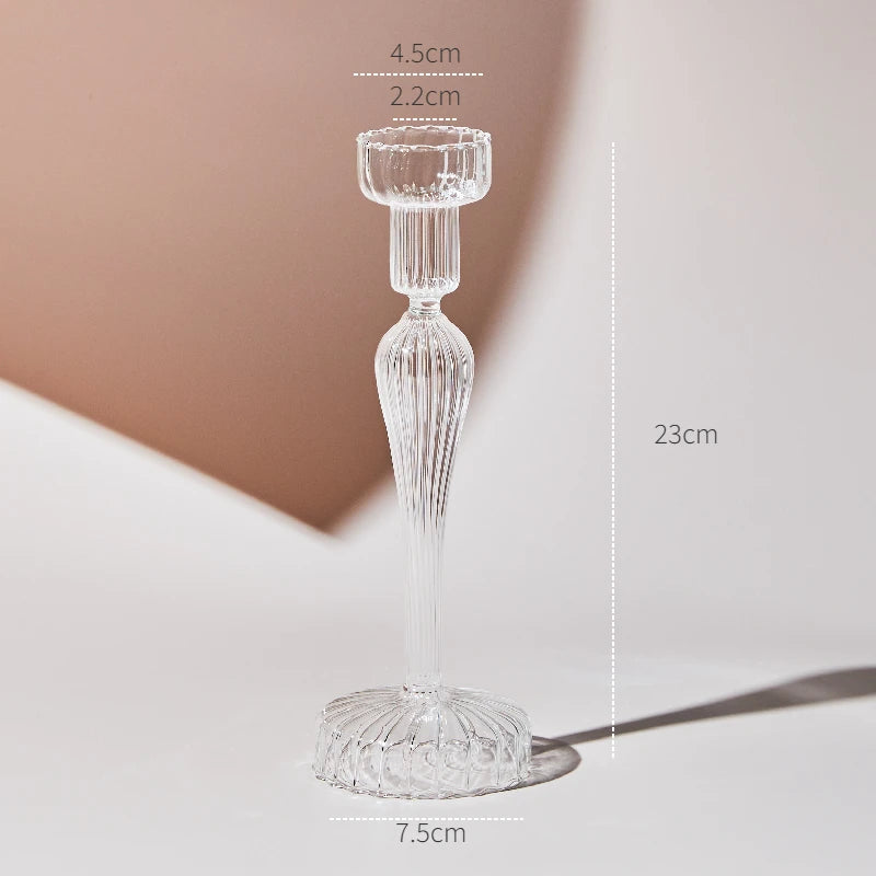 bougeoir en verre transparent décoration intérieure moderne nordique - vue 22 sur 31