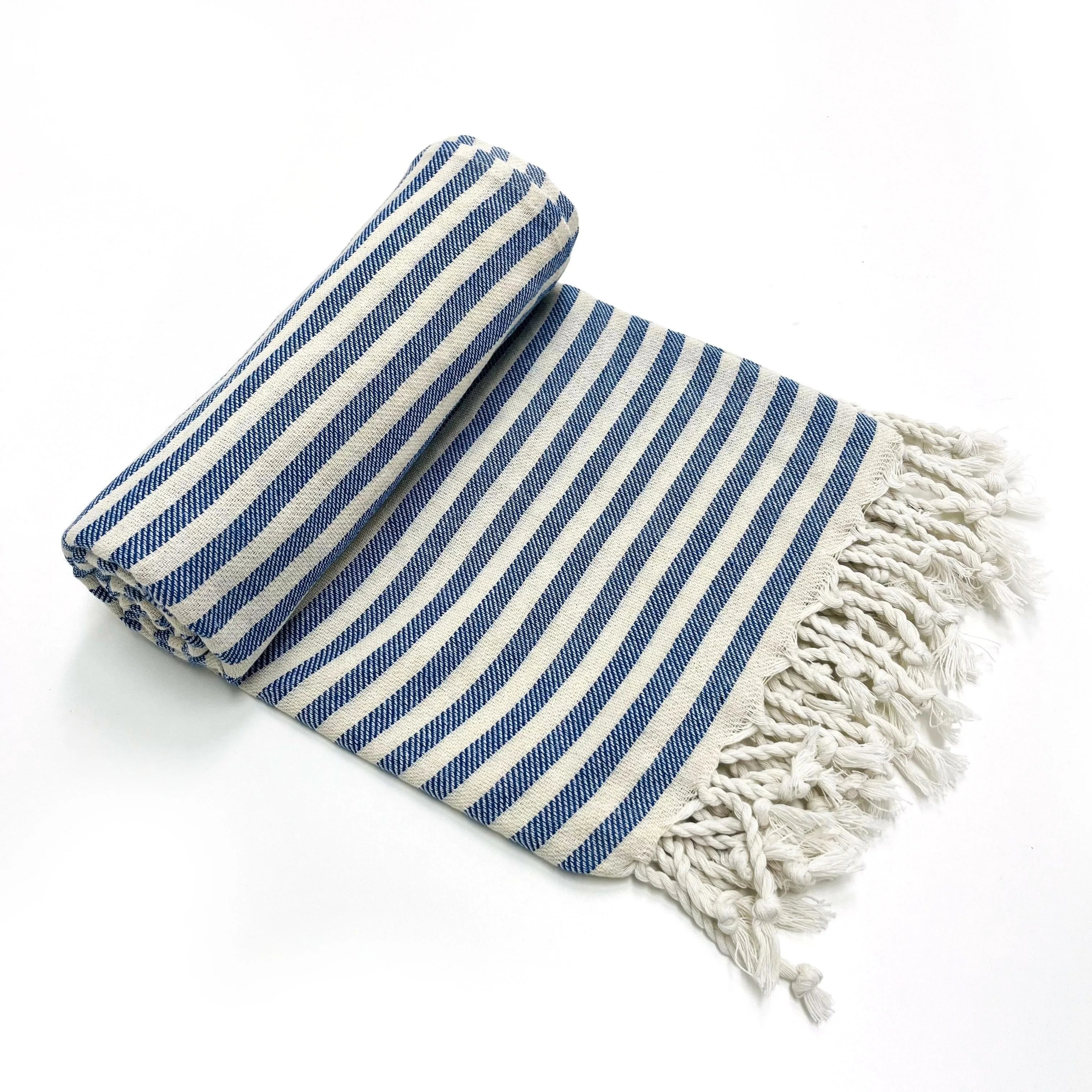 serviette de plage turque coton tissé style rayé