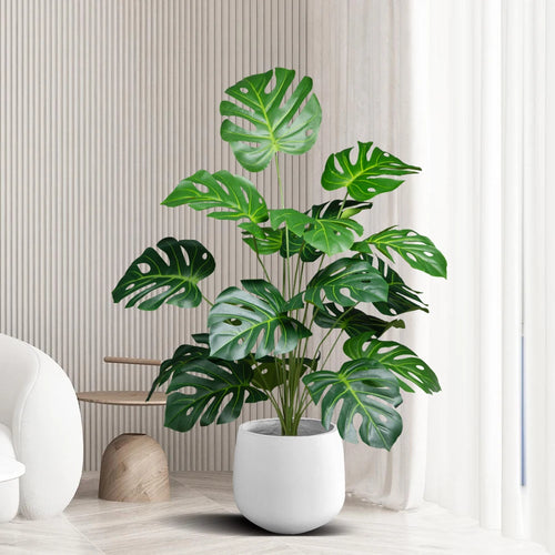 palmier artificiel 18 feuilles grandes plantes monstera décoratif pour intérieur
