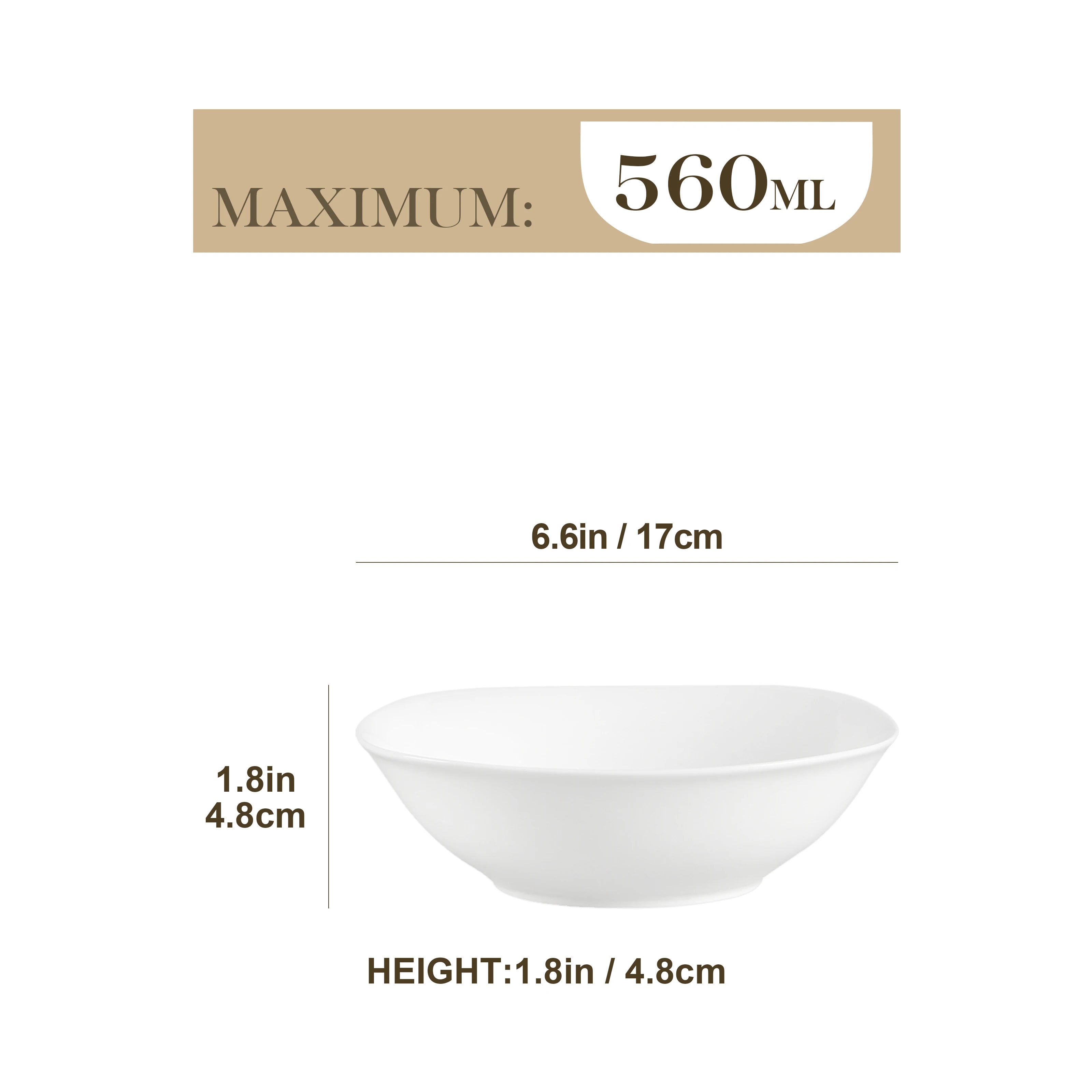 ensemble 6 bols porcelaine elisa 17 cm uni