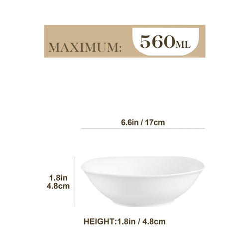 ensemble 6 bols porcelaine elisa 17 cm uni