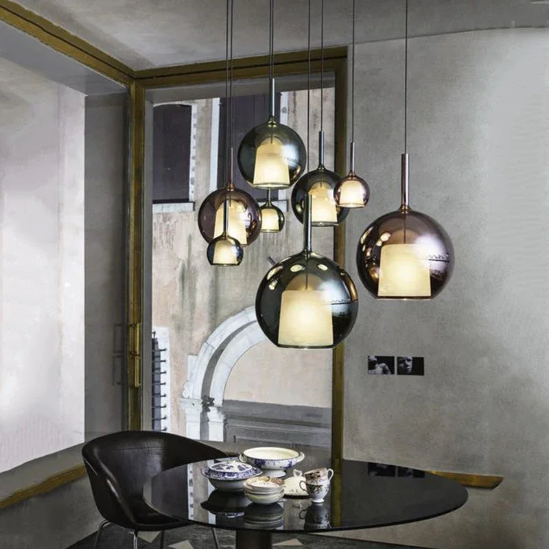 lustre moderne abat-jour en verre pour décoration intérieure - vue 2 sur 15